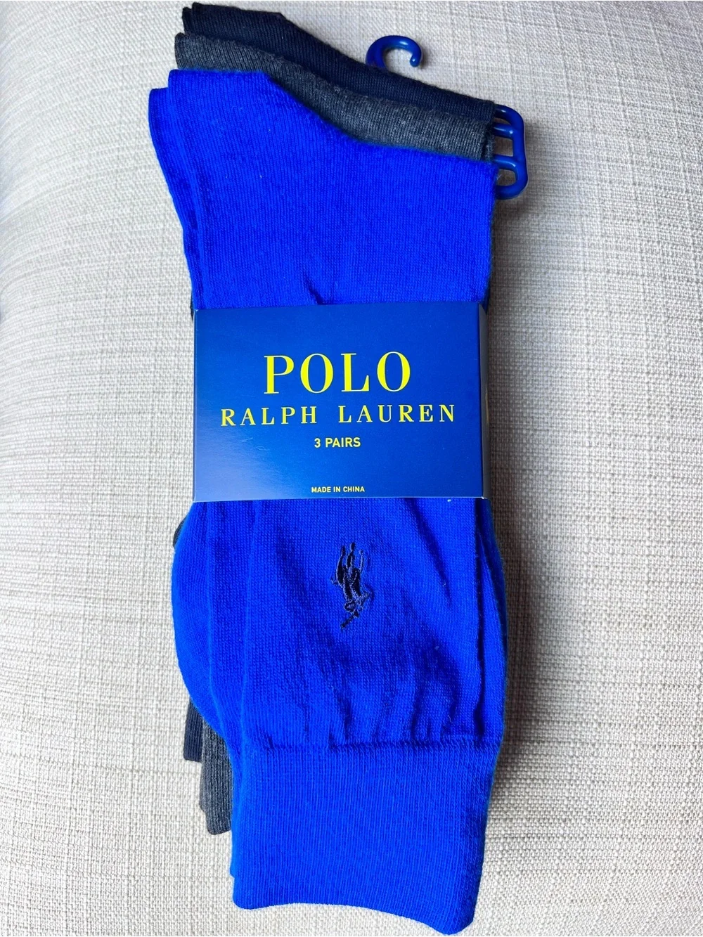 🆕 Polo Ralph Lauren 3 Dress Crew Socks Royal Blue Gray Charcoal Navy NEW 6 12.5